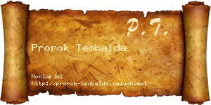 Prorok Teobalda névjegykártya